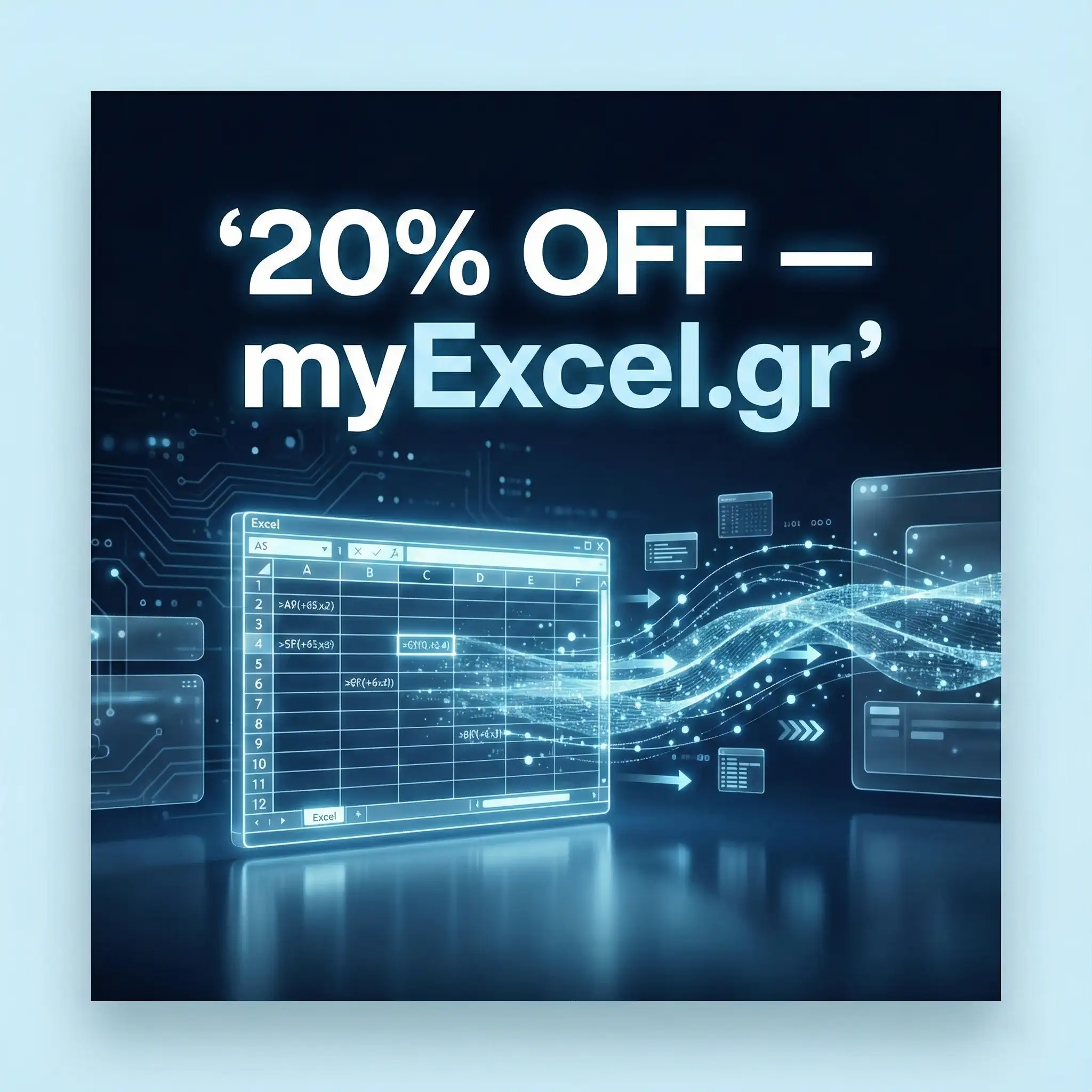 Black Friday & Cyber Week στο myExcel.gr — 20% σε όλες τις έτοιμες εφαρμογές | Εικόνα άρθρου