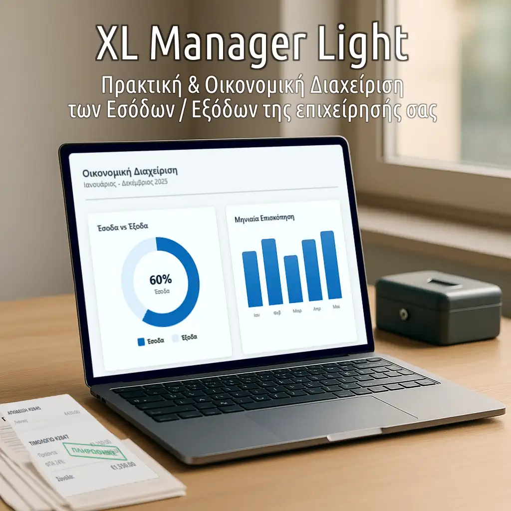 XL Manager Light – Η πιο οικονομική λύση για διαχείριση εσόδων–εξόδων σε Excel