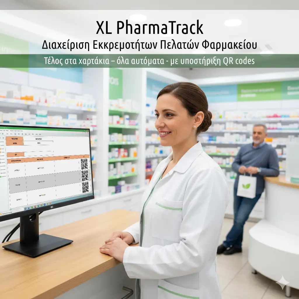XL PharmaTrack – Excel Εφαρμογή Διαχείρισης Δανεικών Φαρμάκων για Φαρμακεία