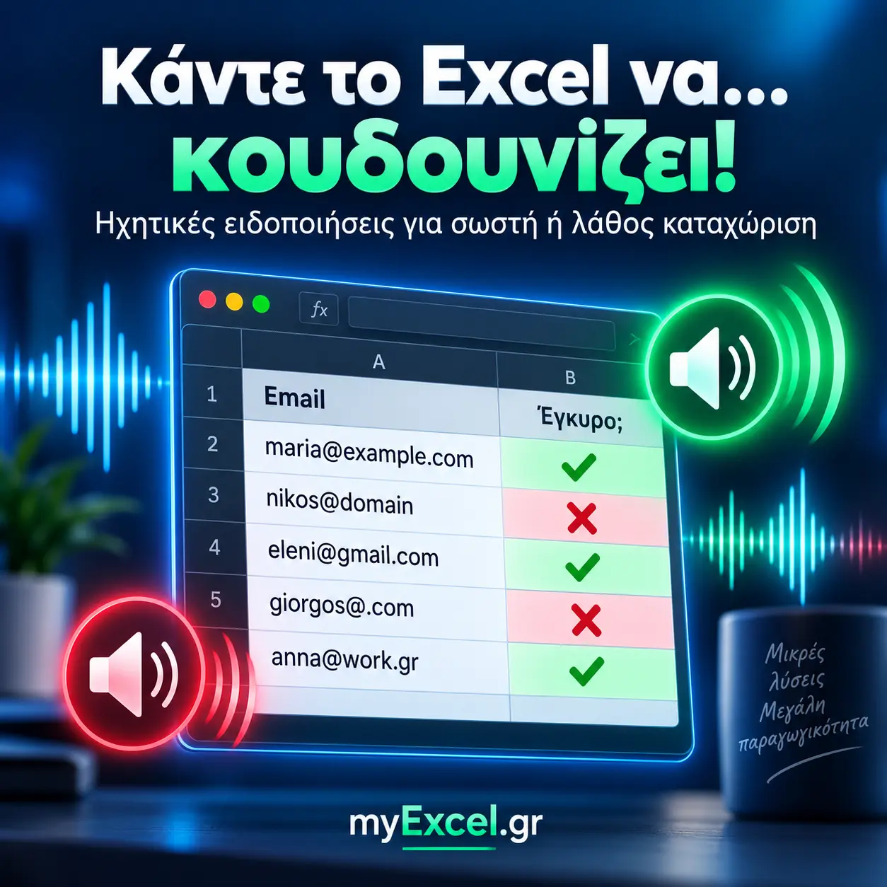 Κάντε το Excel να... κουδουνίζει! | myExcel.gr Εφαρμογή